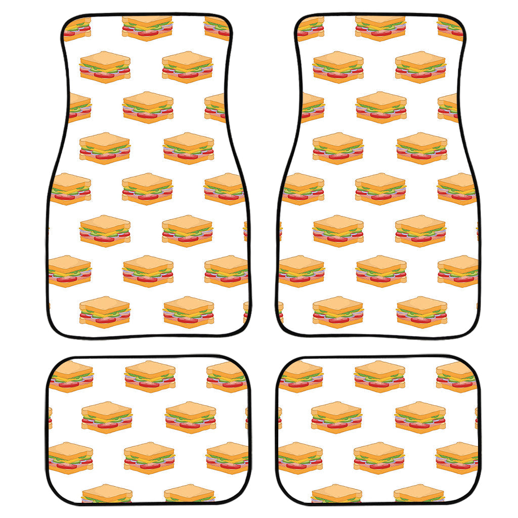 White Sandwiches Pattern Print Front And Back Car Floor Mats/ Front Car Mat