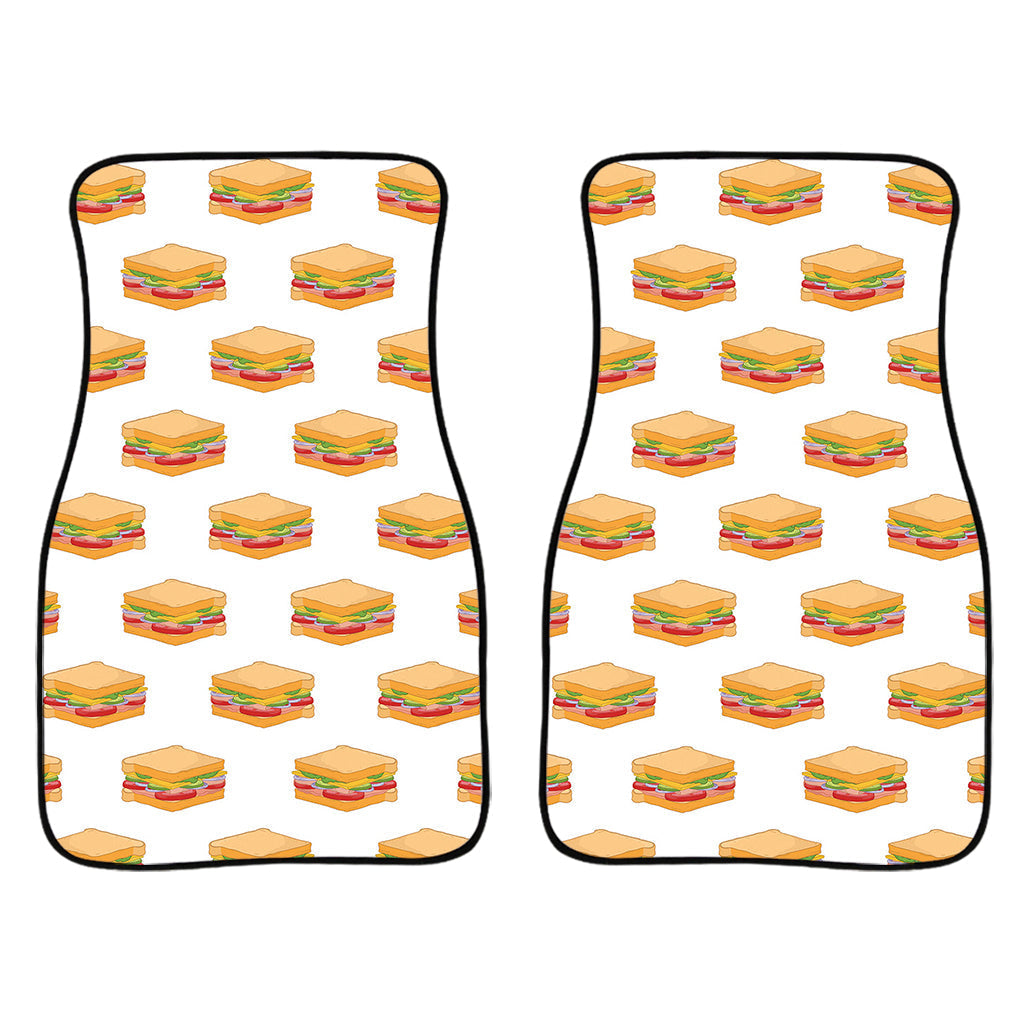 White Sandwiches Pattern Print Front And Back Car Floor Mats/ Front Car Mat