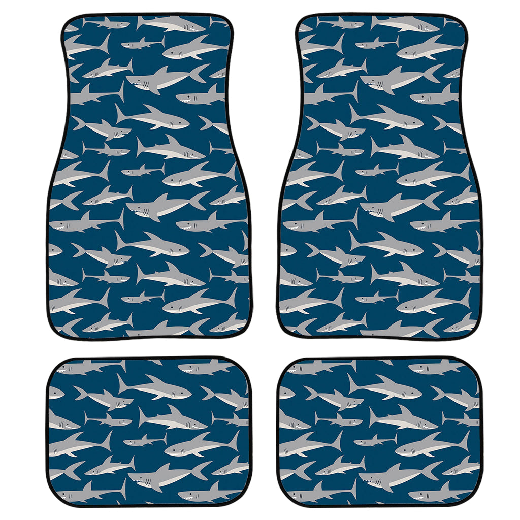 White Shark Pattern Print Front And Back Car Floor Mats/ Front Car Mat