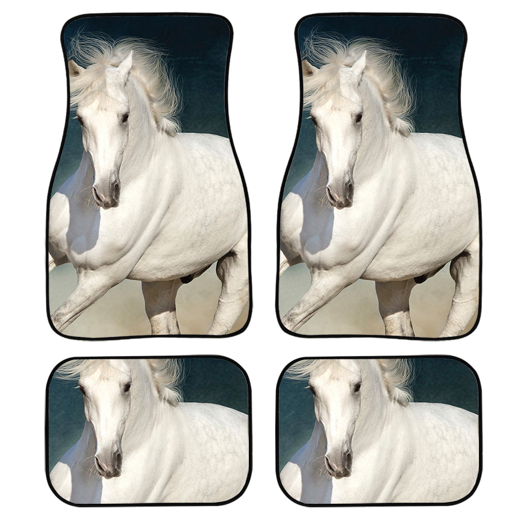 White Stallion Horse Print Front And Back Car Floor Mats/ Front Car Mat