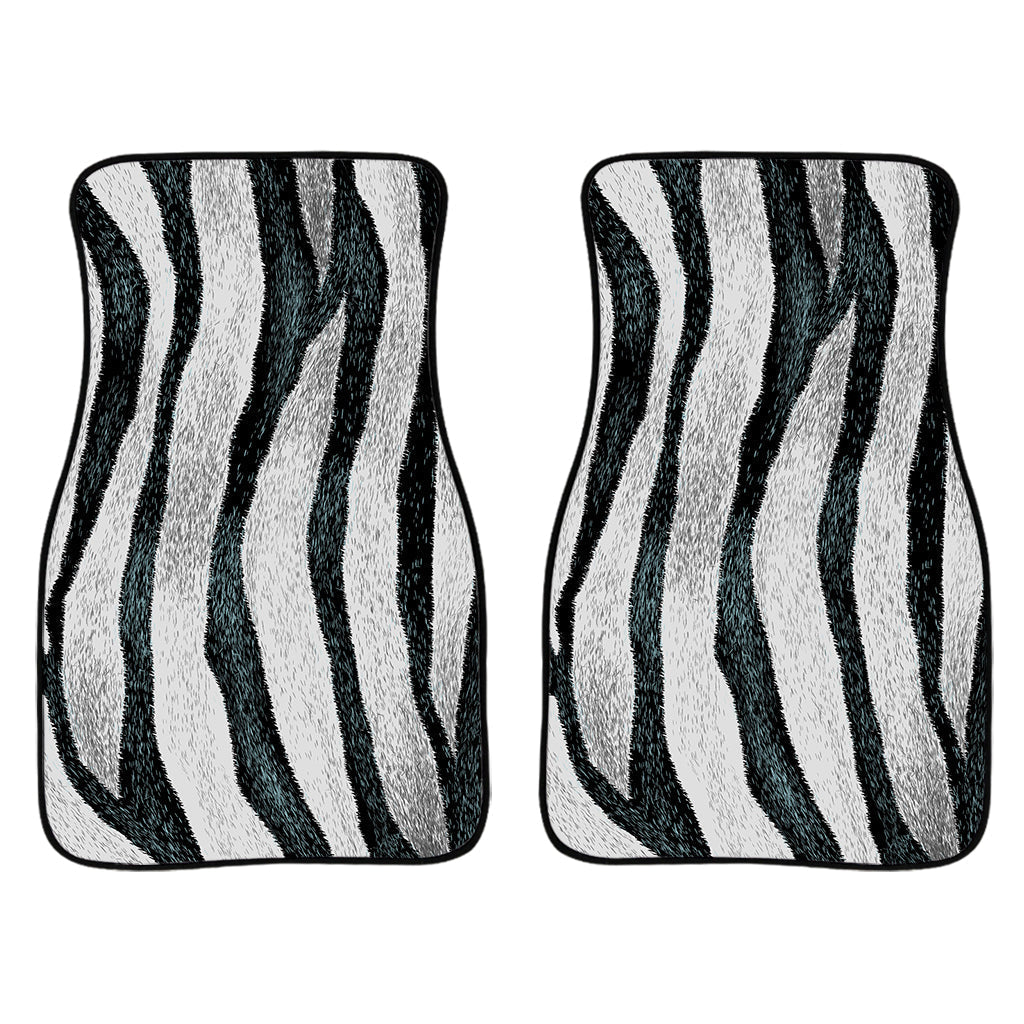 White Tiger Stripe Pattern Print Front And Back Car Floor Mats/ Front Car Mat