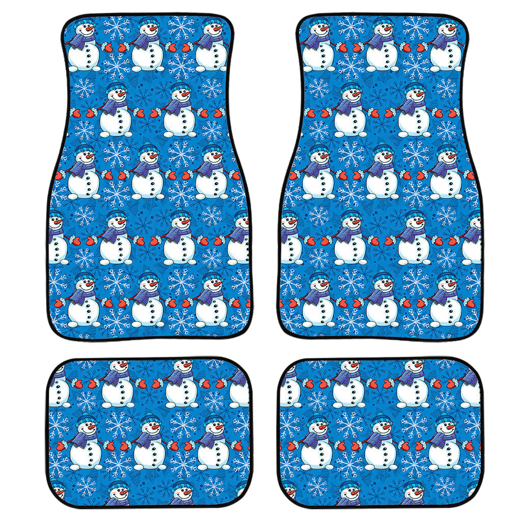 Winter Snowman Pattern Print Front And Back Car Floor Mats/ Front Car Mat