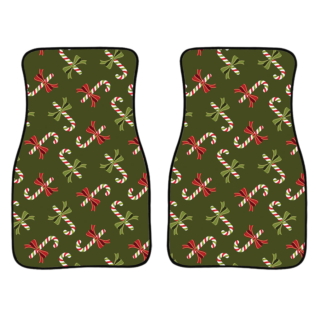 Xmas Candy Cane Pattern Print Front And Back Car Floor Mats/ Front Car Mat