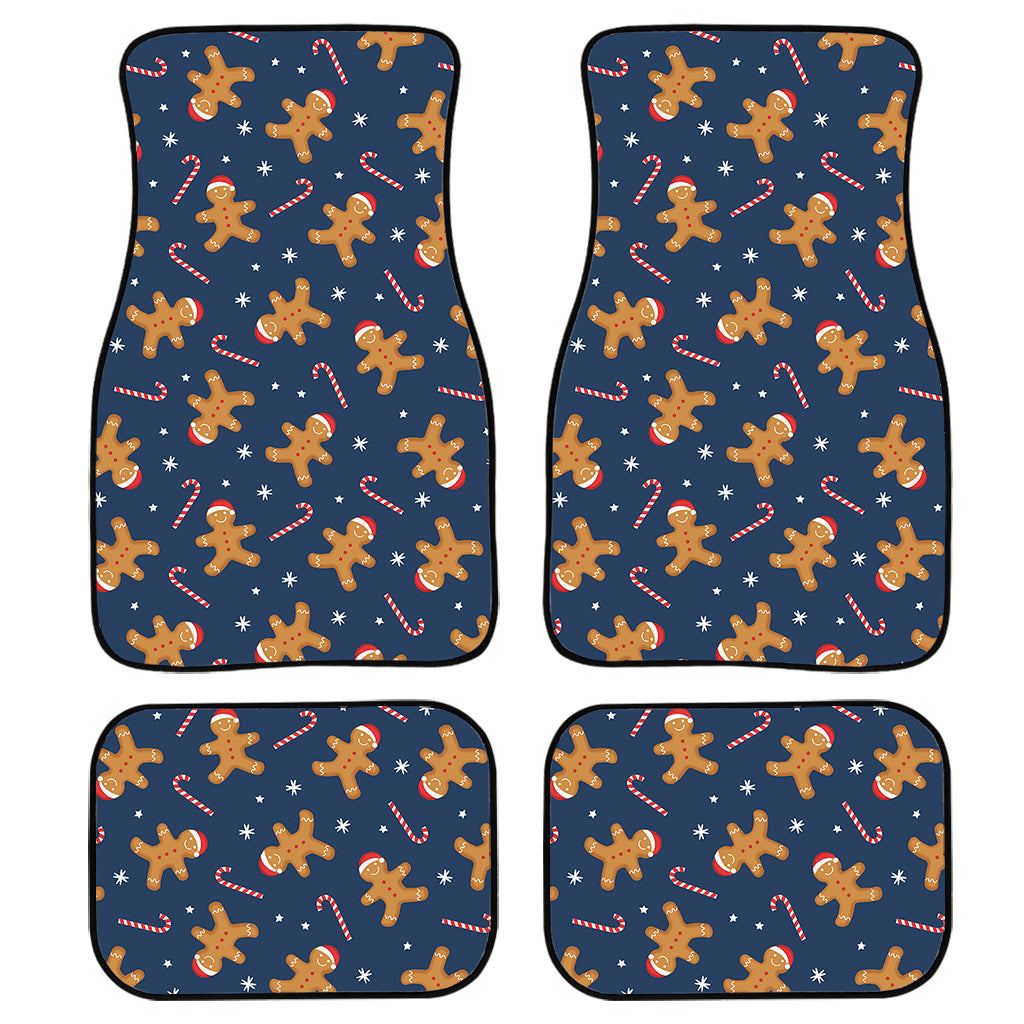 Xmas Gingerbread Man Pattern Print Front And Back Car Floor Mats/ Front Car Mat