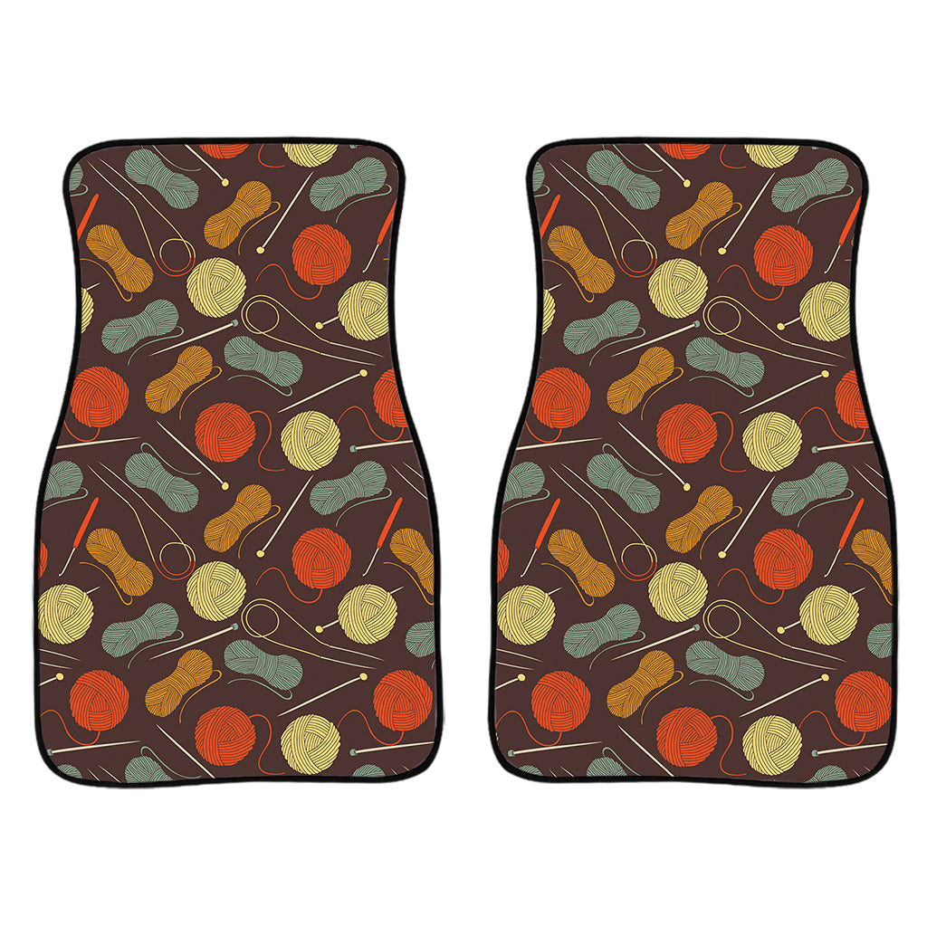 Yarn And Needle Pattern Print Front And Back Car Floor Mats/ Front Car Mat