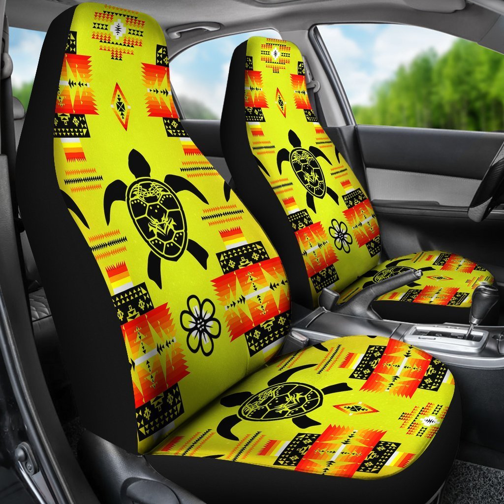 Yellow And Orange Native Turtle Universal Fit Car Seat Covers