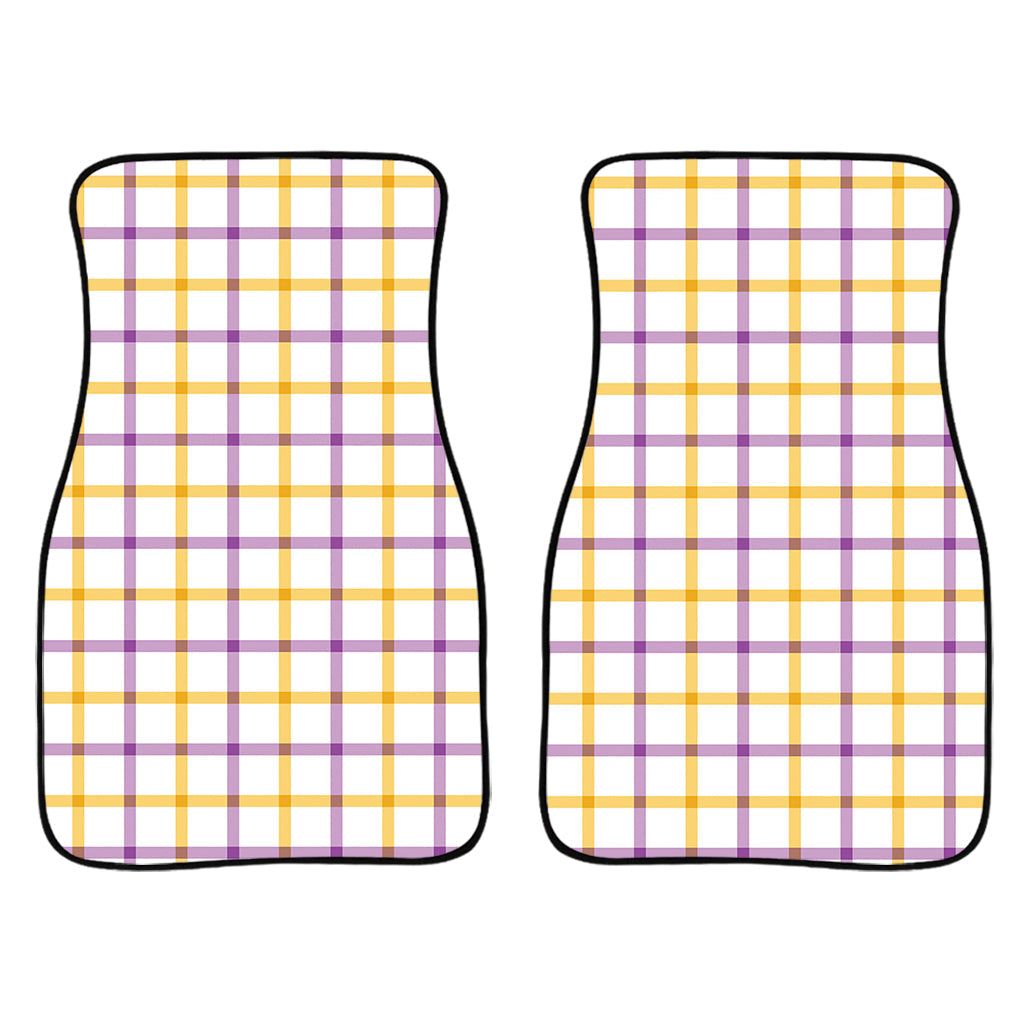 Yellow And Purple Tattersall Print Front And Back Car Floor Mats/ Front Car Mat