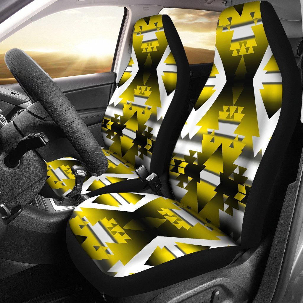 Yellow Aztec Triangle Universal Fit Car Seat Covers