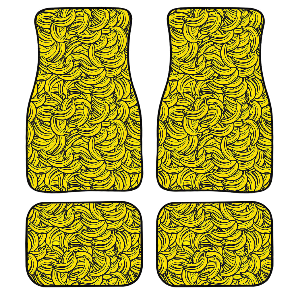 Yellow Banana Pattern Print Front And Back Car Floor Mats/ Front Car Mat