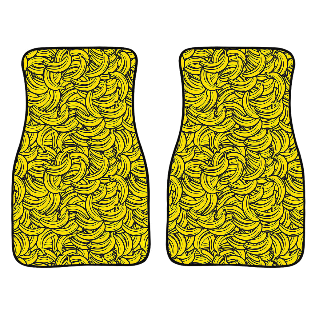 Yellow Banana Pattern Print Front And Back Car Floor Mats/ Front Car Mat