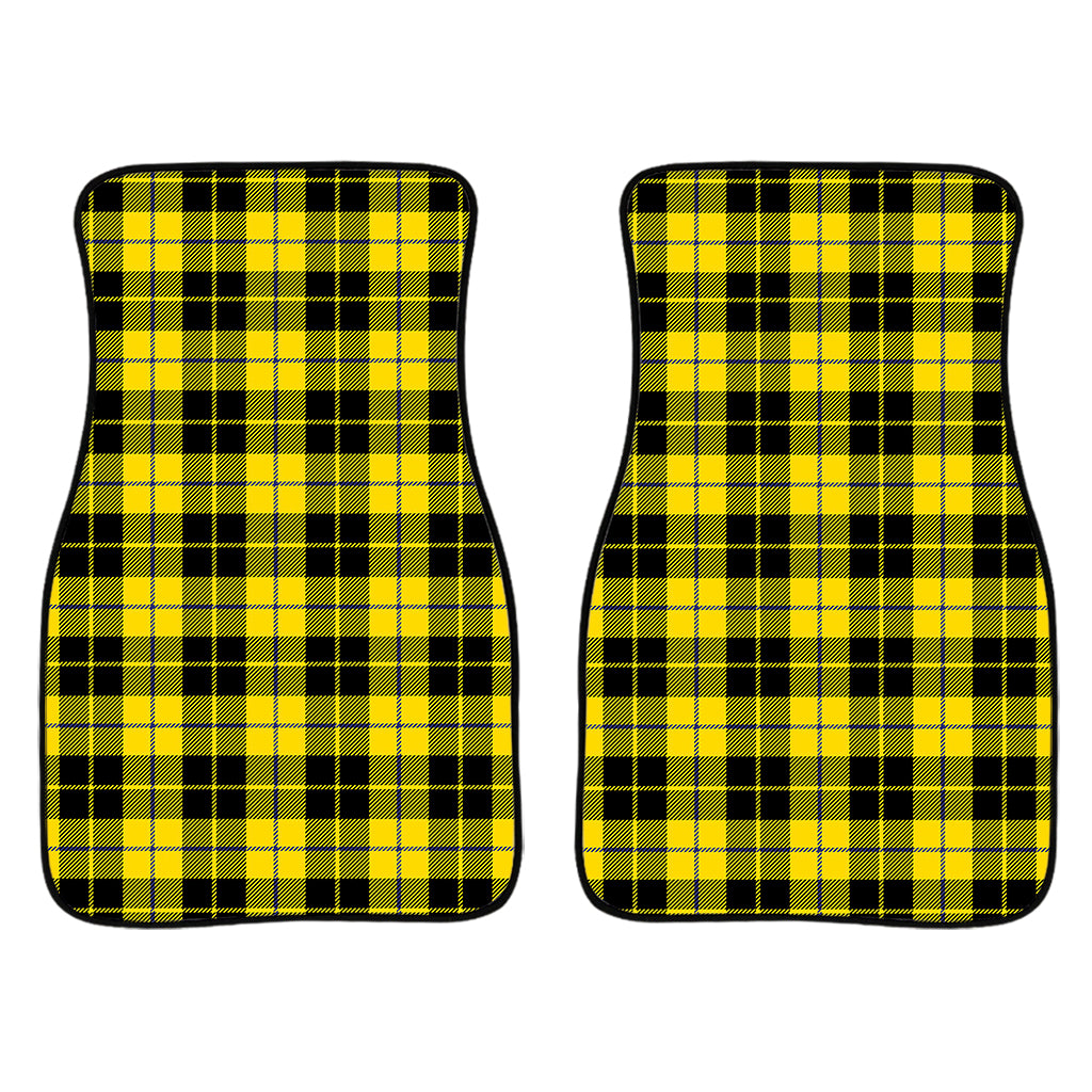 Yellow Black And Blue Tartan Print Front And Back Car Floor Mats/ Front Car Mat