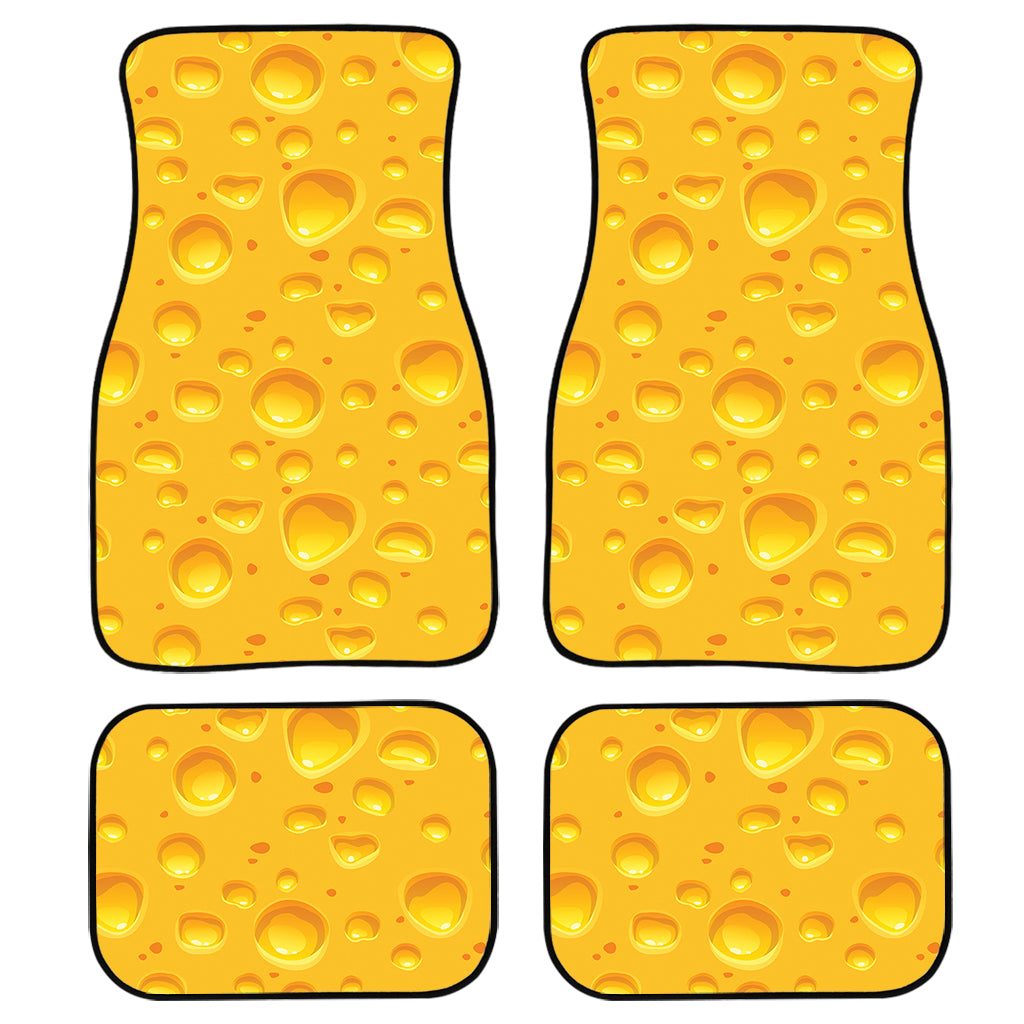 Yellow Cheese Print Front And Back Car Floor Mats/ Front Car Mat