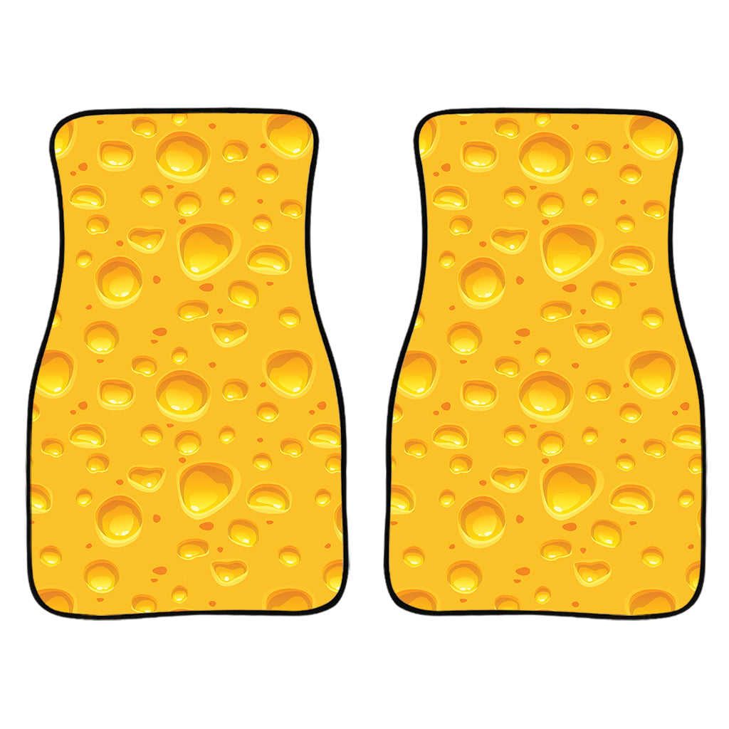 Yellow Cheese Print Front And Back Car Floor Mats/ Front Car Mat