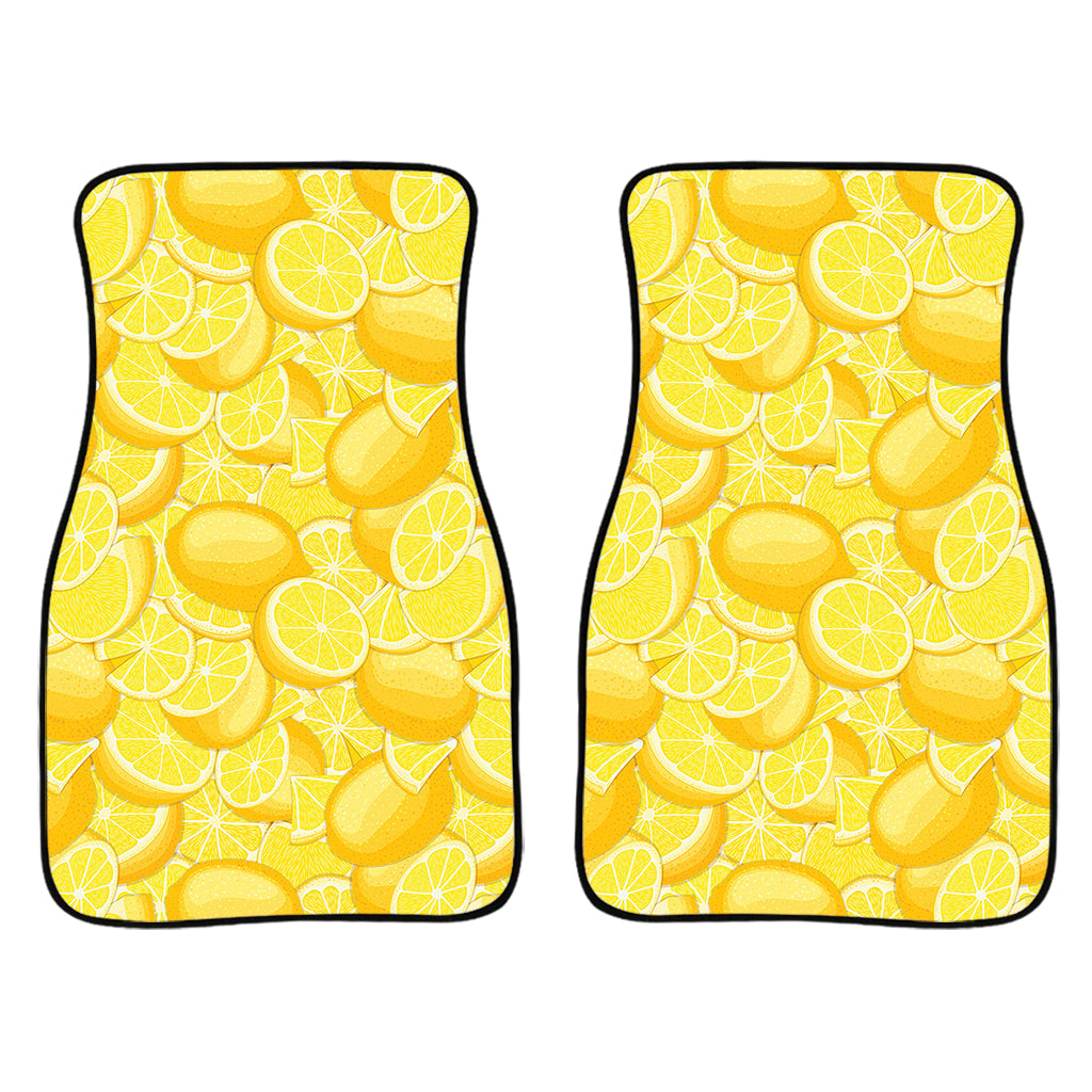 Yellow Lemon Pattern Print Front And Back Car Floor Mats/ Front Car Mat