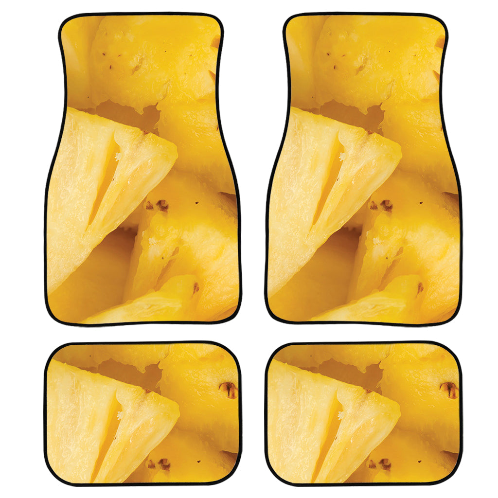 Yellow Pineapple Pieces Print Front And Back Car Floor Mats/ Front Car Mat