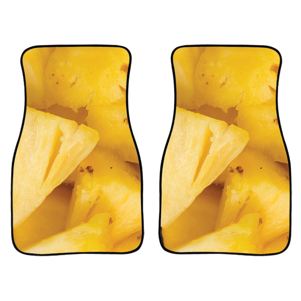 Yellow Pineapple Pieces Print Front And Back Car Floor Mats/ Front Car Mat
