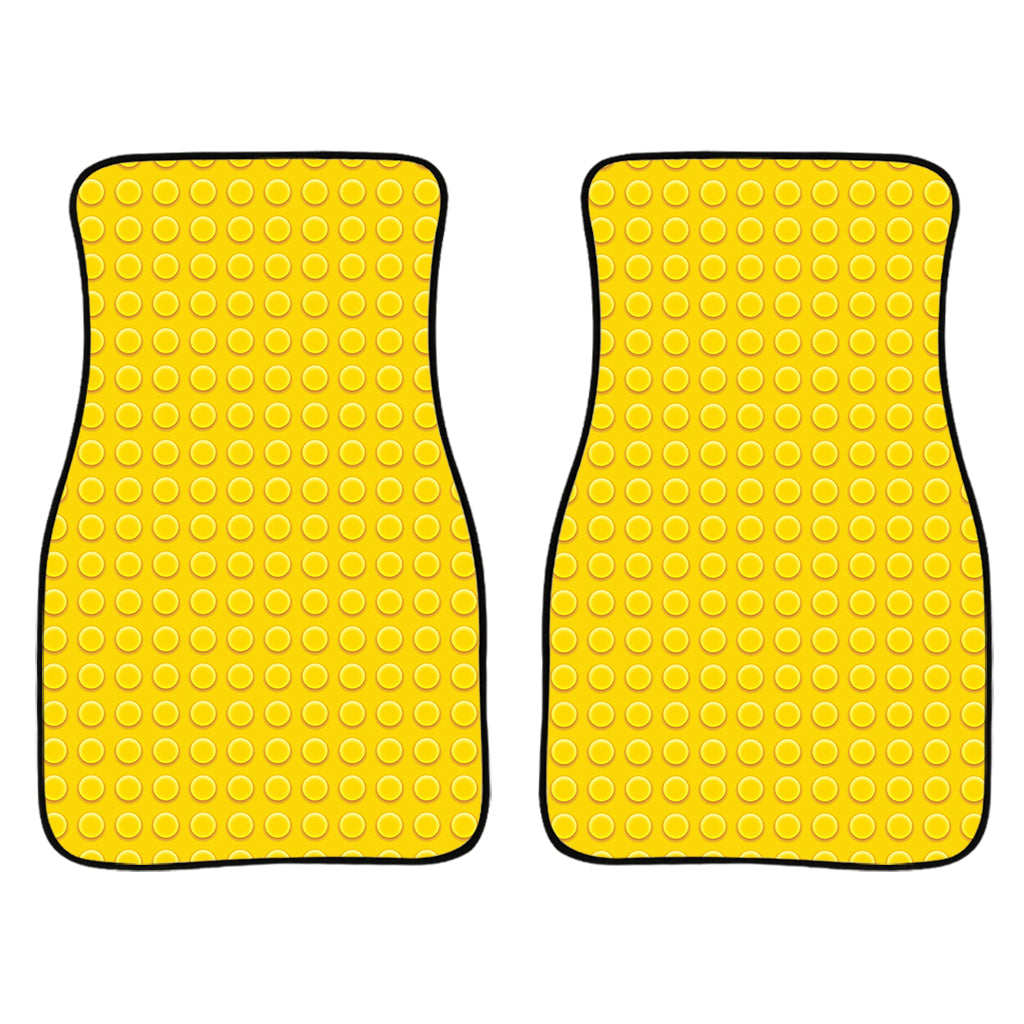 Yellow Plastic Building Blocks Print Front And Back Car Floor Mats/ Front Car Mat