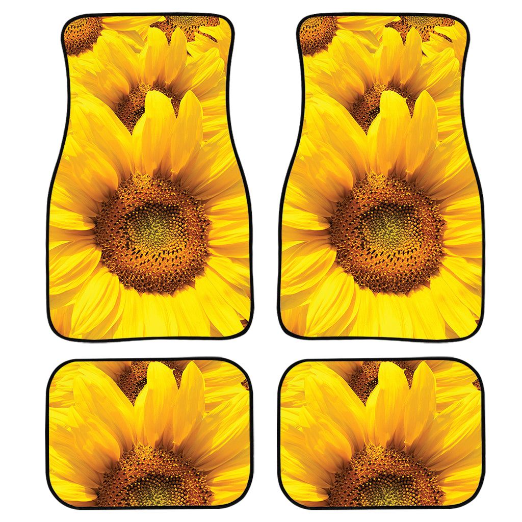 Yellow Sunflower Print Front And Back Car Floor Mats/ Front Car Mat