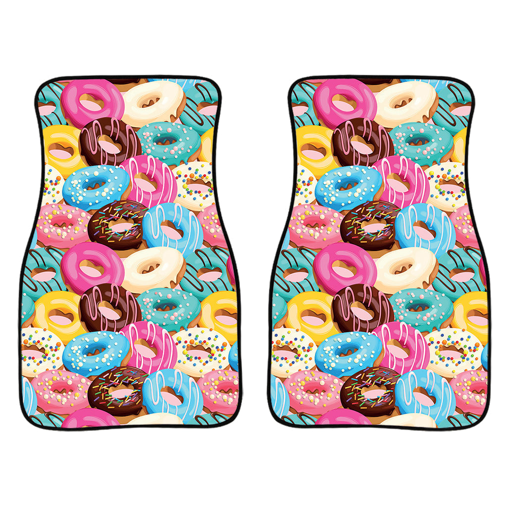 Yummy Donut Pattern Print Front And Back Car Floor Mats/ Front Car Mat