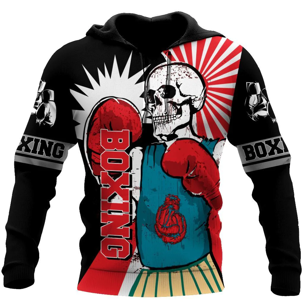 Skull Boxing 3D Hoodie Loving Skull And Boxing Hoodie For Men And Women