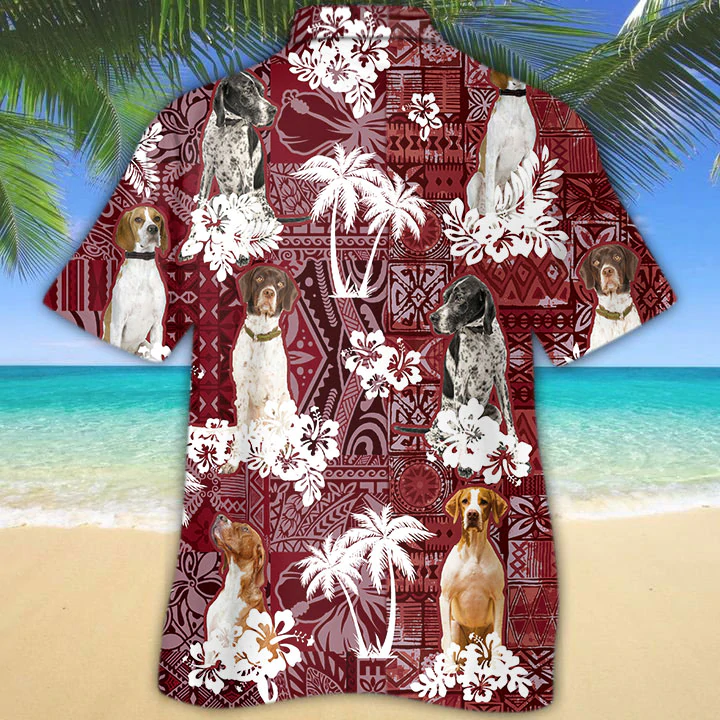 English Pointer Red Hawaiian Shirt/ Gift for Dog Lover Shirts/ Animal Summer Shirts