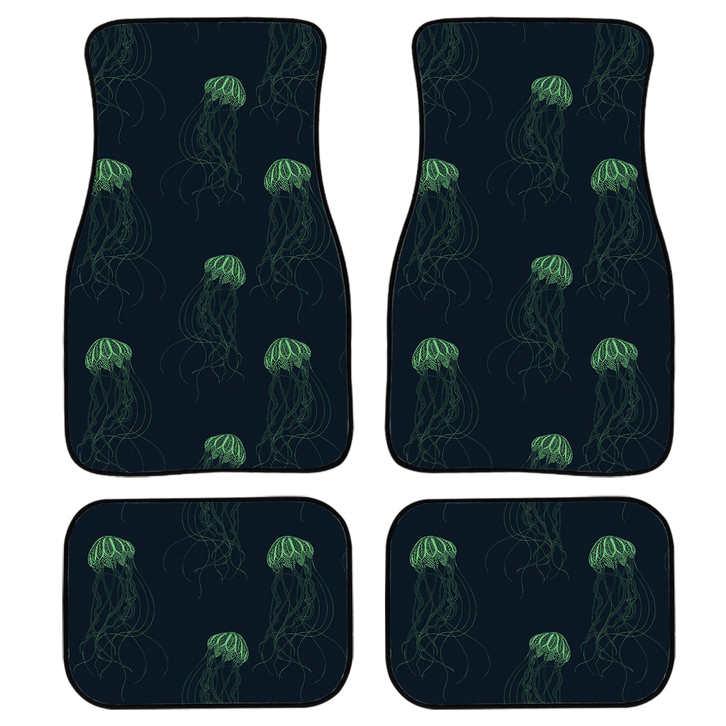 Zentangle Jellyfish Pattern Print Front And Back Car Floor Mats/ Front Car Mat