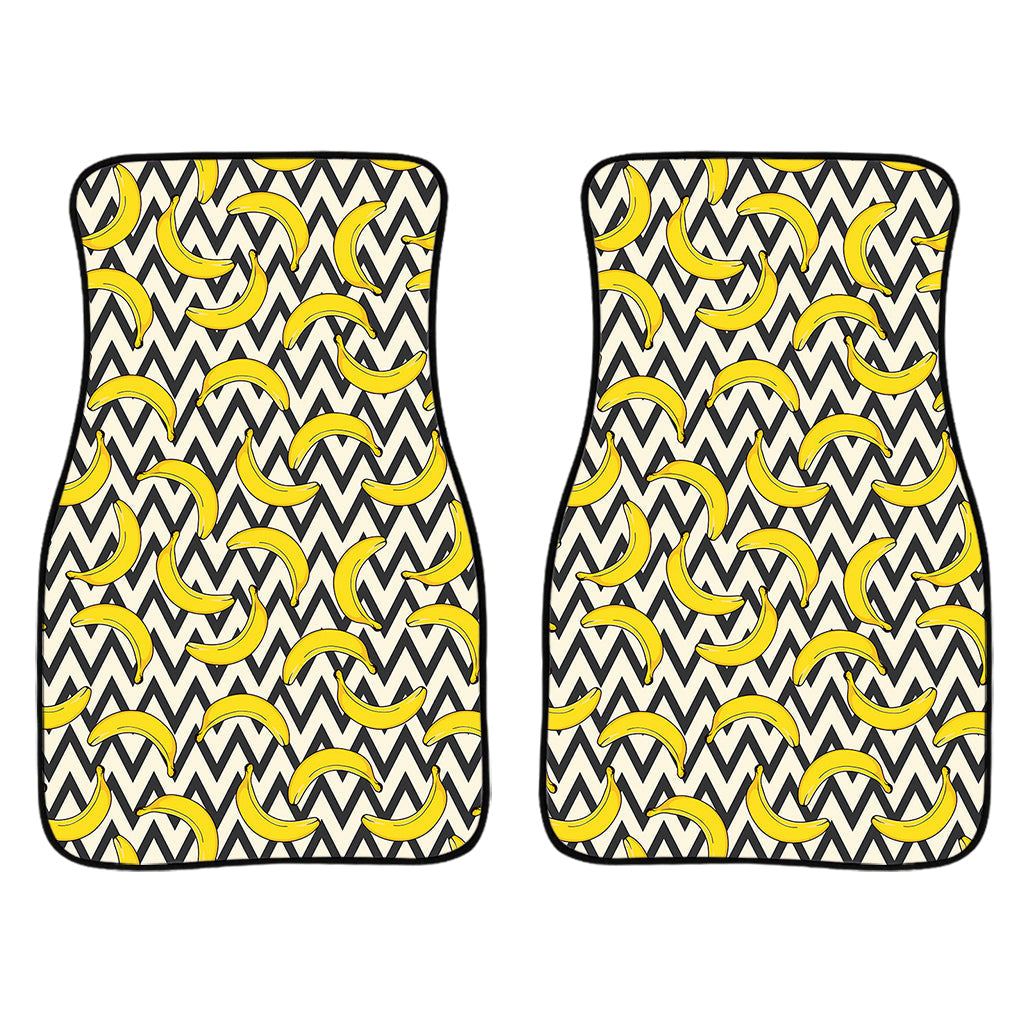 Zigzag Banana Pattern Print Front And Back Car Floor Mats/ Front Car Mat