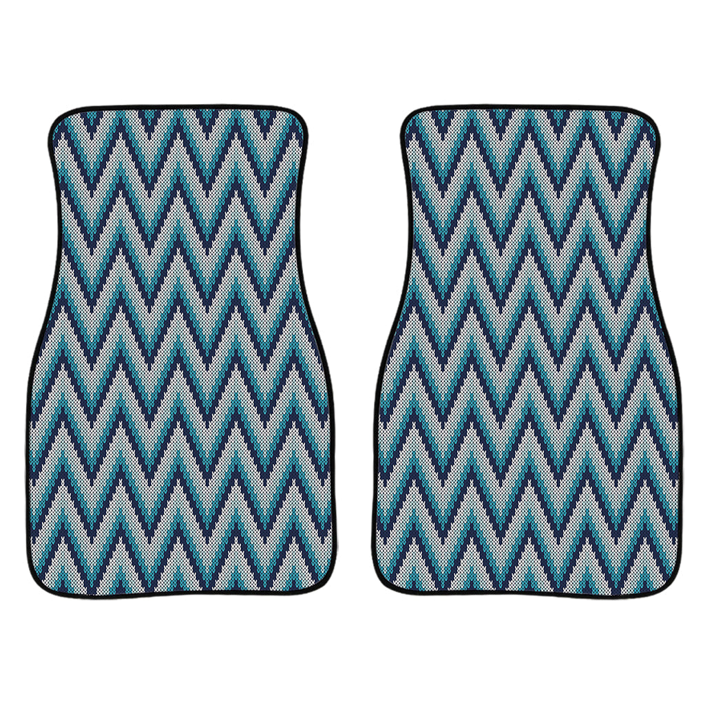 Zigzag Knitted Pattern Print Front And Back Car Floor Mats/ Front Car Mat