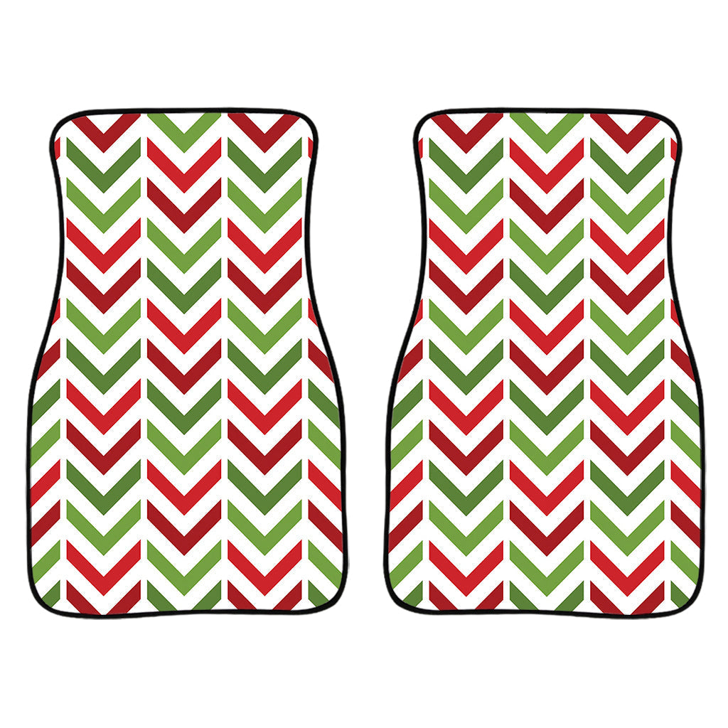 Zigzag Merry Christmas Pattern Print Front And Back Car Floor Mats/ Front Car Mat