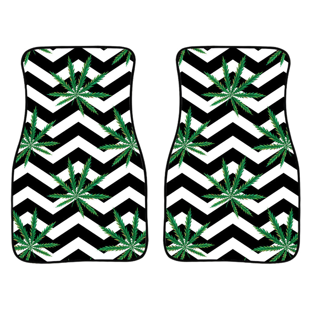 Zigzag Weed Pattern Print Front And Back Car Floor Mats/ Front Car Mat