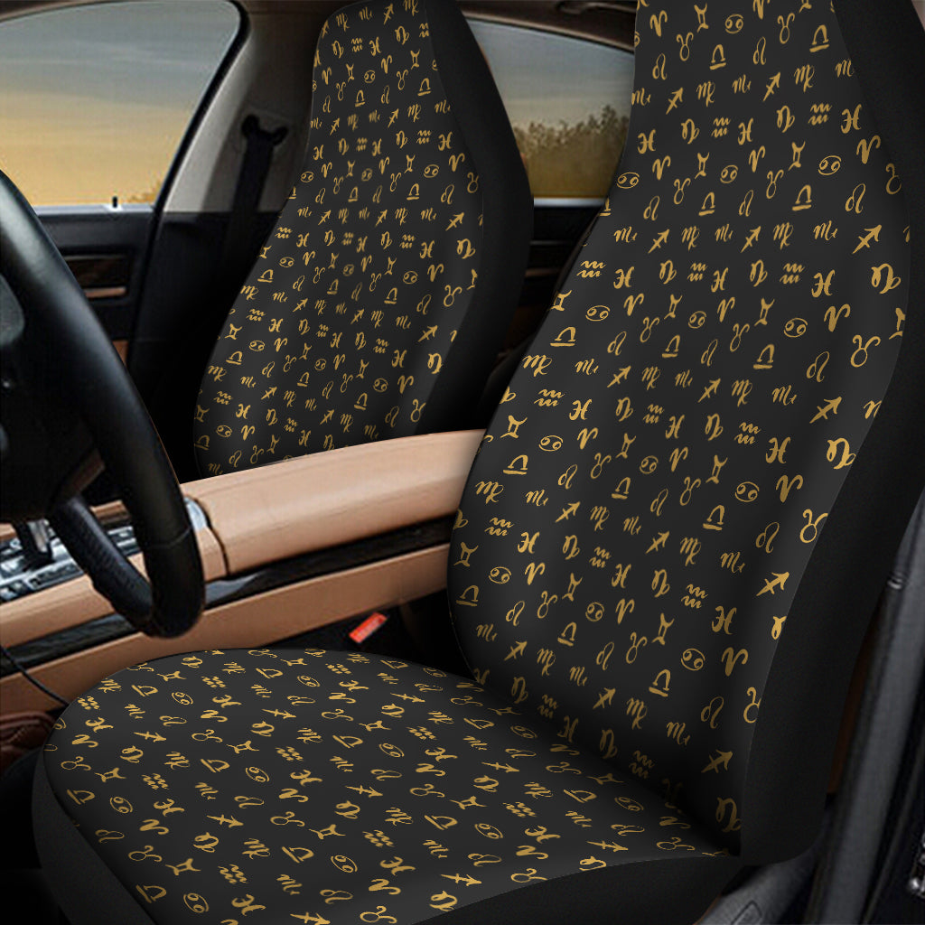 Zodiac Astrological Signs Pattern Print Universal Fit Car Seat Covers