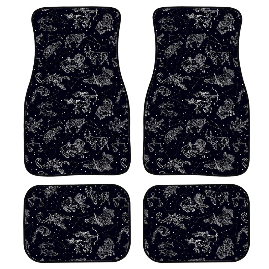 Zodiac Constellation Pattern Print Front And Back Car Floor Mats/ Front Car Mat