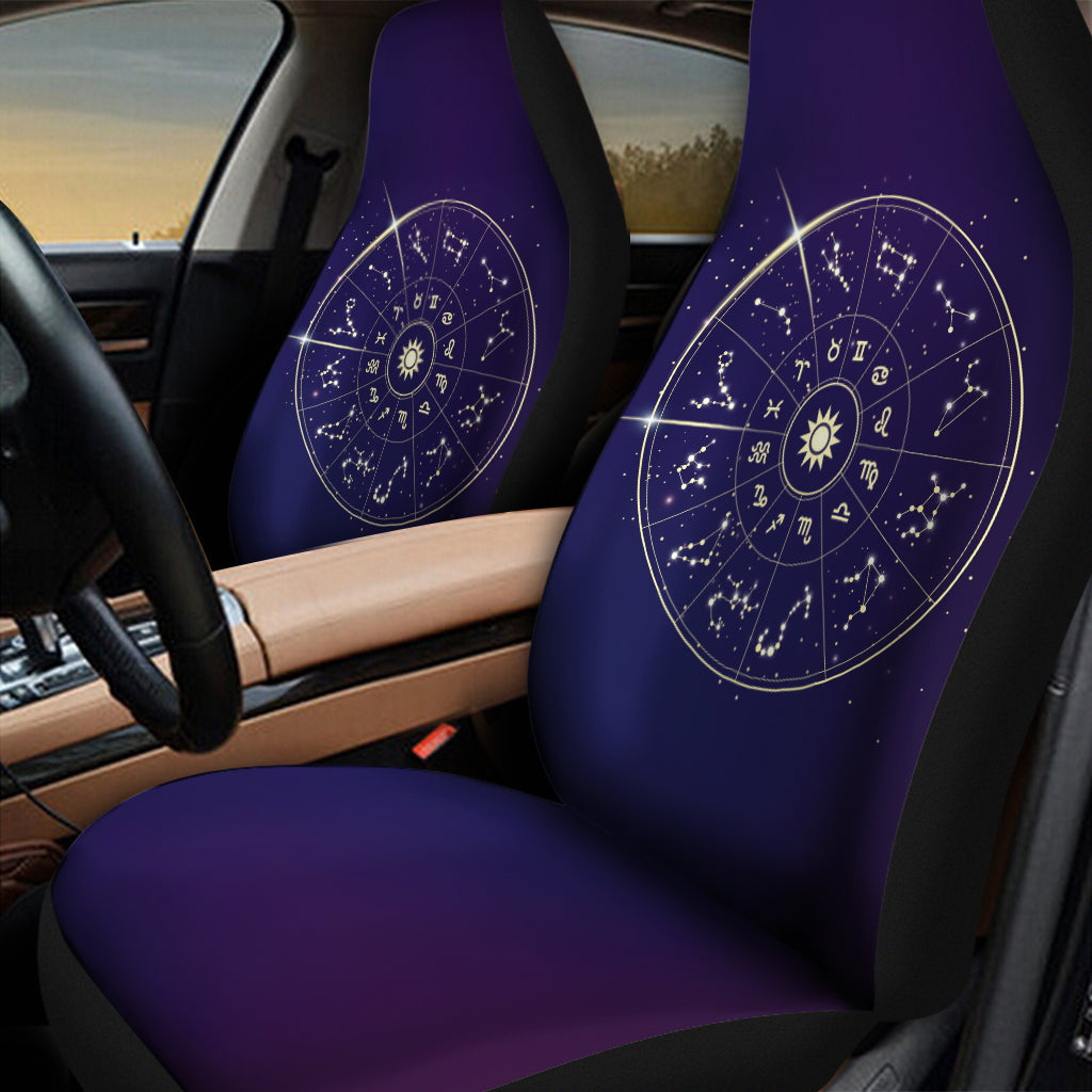 Zodiac Symbols Wheel Print Universal Fit Car Seat Covers