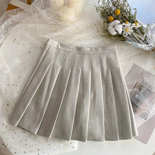 Plaid Pleated Skirt Woolen Skirt Autumn and Winter Korean Version of The Thick High Waist Thin Anti-dazzle A-line Pleated Skirt