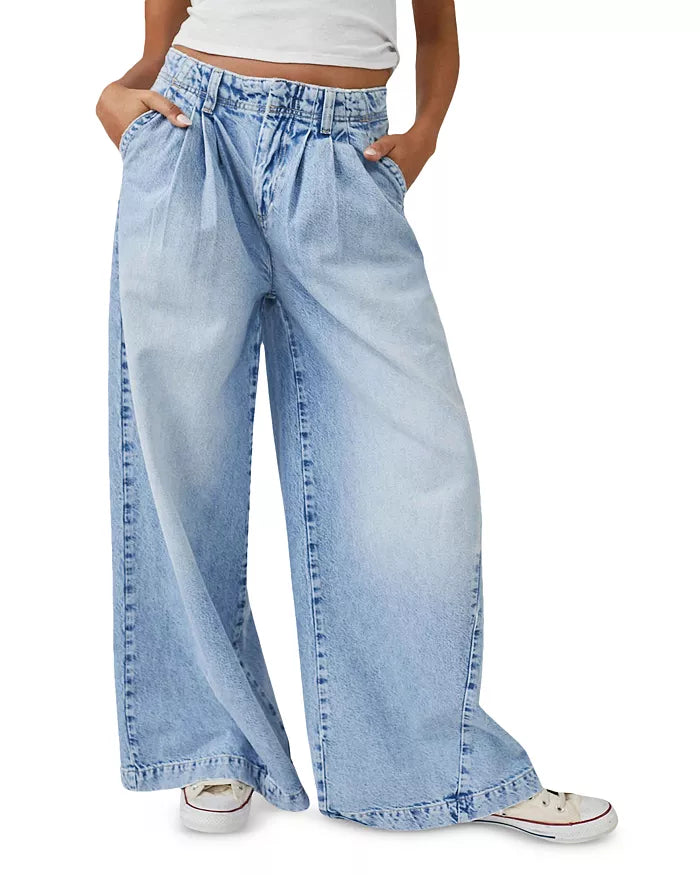 Free People Equinox Cotton Wide Leg Jeans
