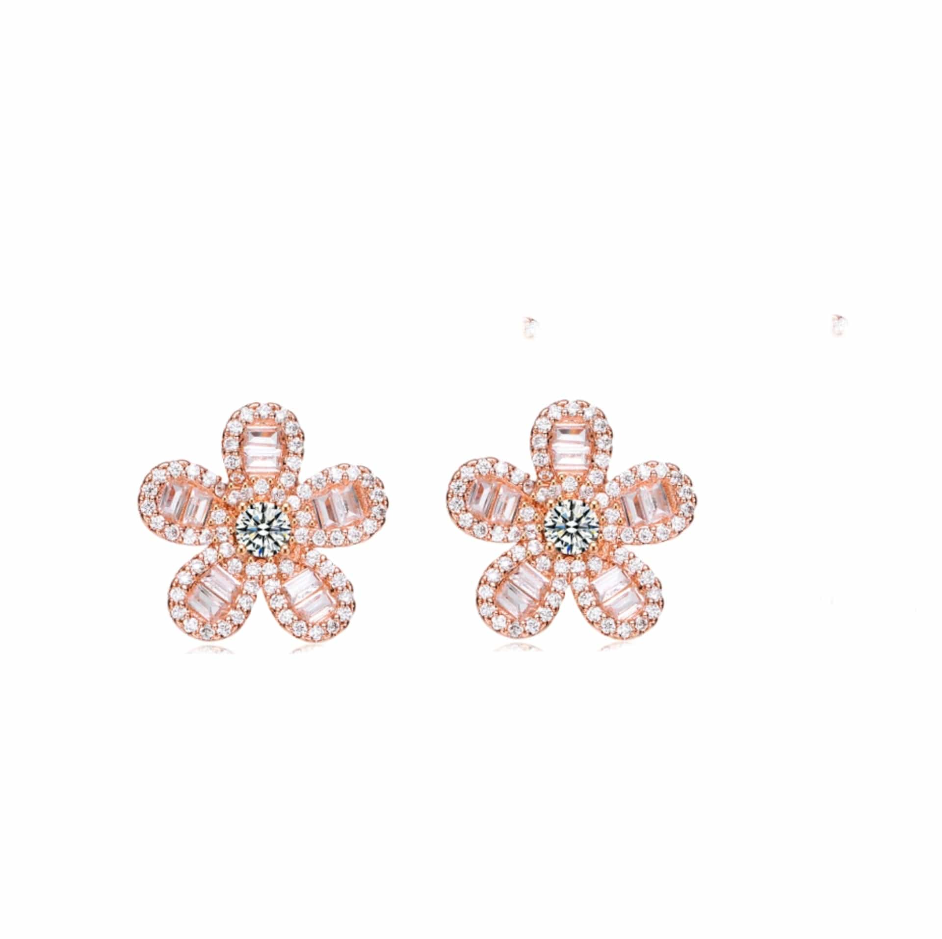 CZ Flower Earrings