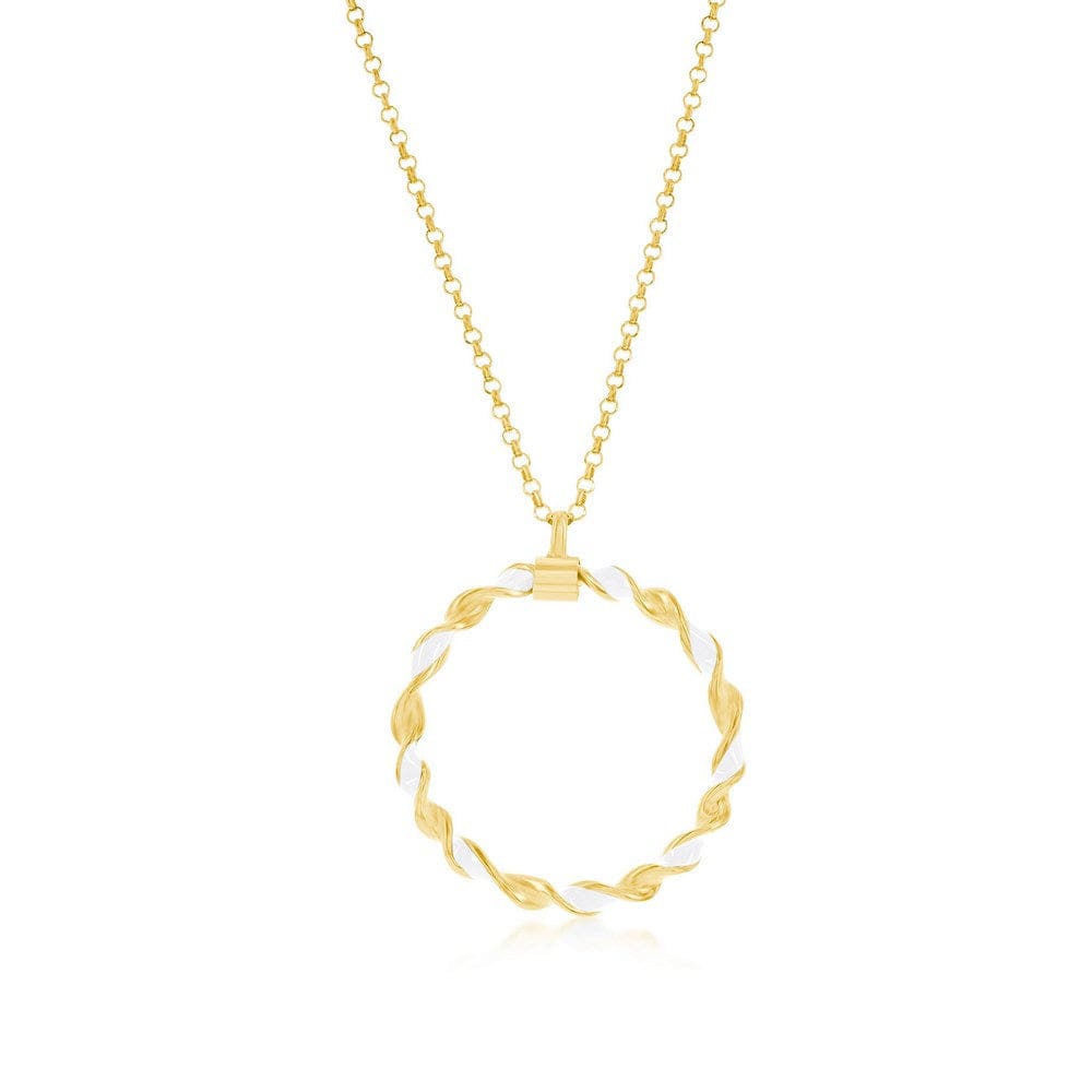 White Enamel Twisted Necklace - Gold Plated