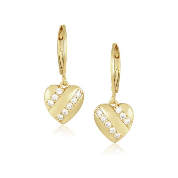 Gold Plated Surgical Steel CZ Diagonal Line Earrings