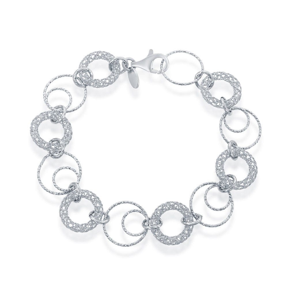 Silver Open Circles Link Bracelet