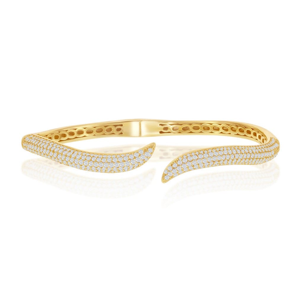 Micro Pave CZ Waved Bangle