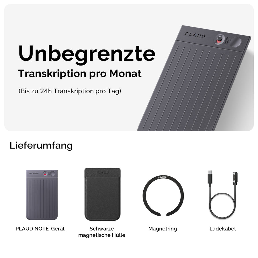 PLAUD Note & 2 AI jährlicher Unlimited Plan
