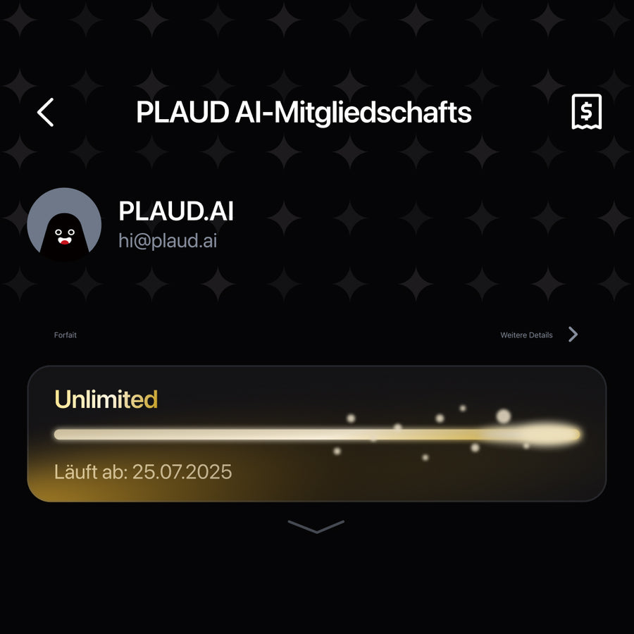 PLAUD KI Unbegrenzter Jahresabo | 2er-Pack