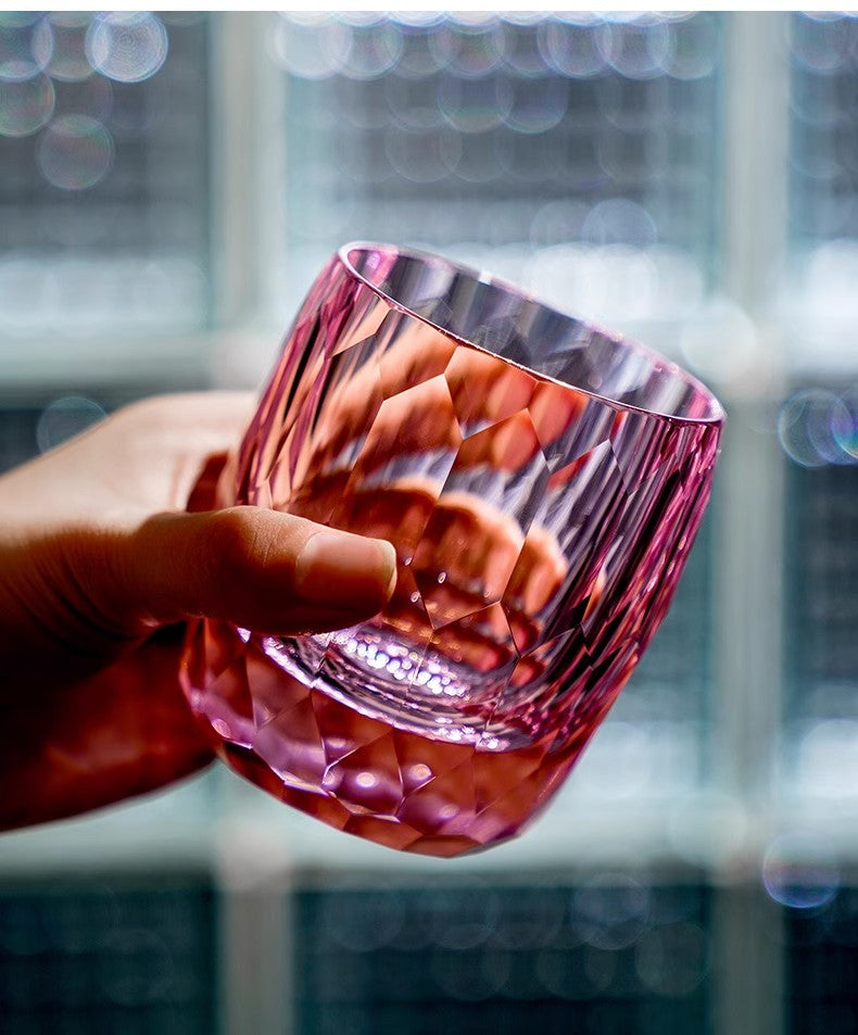 QIANXUNYAZHI Starburst K9 Crystal Edo Kiriko Whiskey Glass