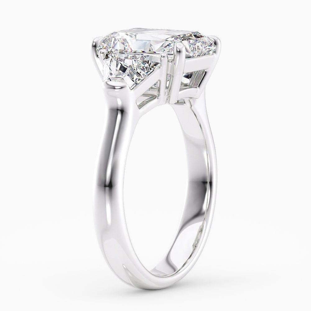 4 Carat Radiant Cut Three Stone Lab Grown Diamond Engagement Ring