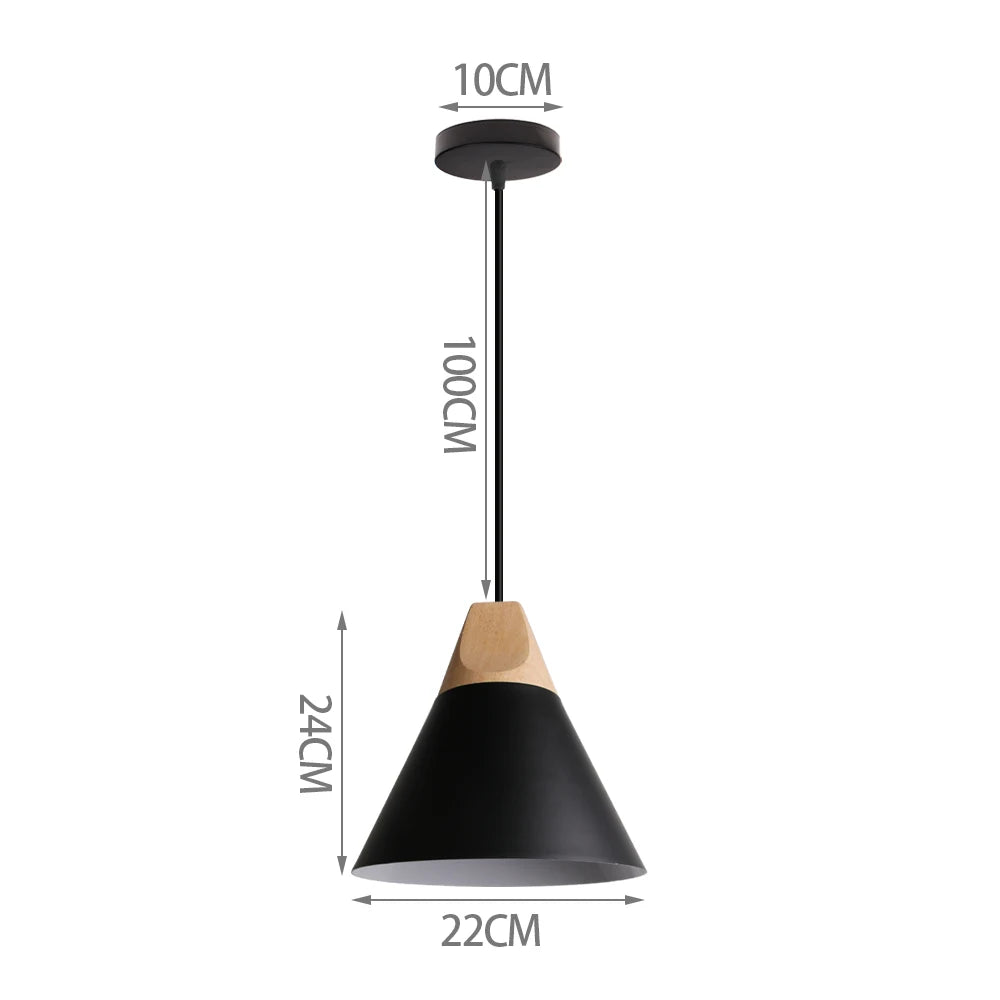 Modern Simple Pendant Lights Wood Nordic E27 Hanging Pendant Lamps Restaurant Bar Living Room Bedside Lighting Fixture Luminaire