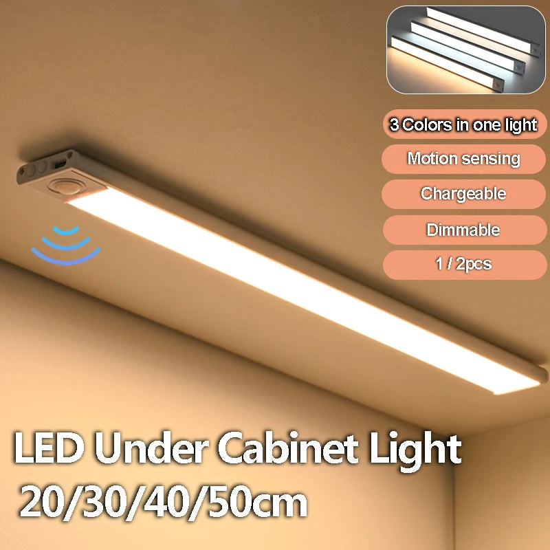 LED Under Cabinet Lights Motion Sensor Led Lamp Wireless Rechargeable Night Light for Bedroom Kitchen Cabinet Indoor Lighting