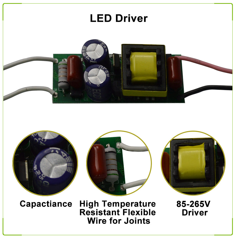 Dimmable Safe Plastic Shell LED Driver AC90-265V DC3-85V Light Transformer 300mA Power Supply Adapter for Led Lamps
