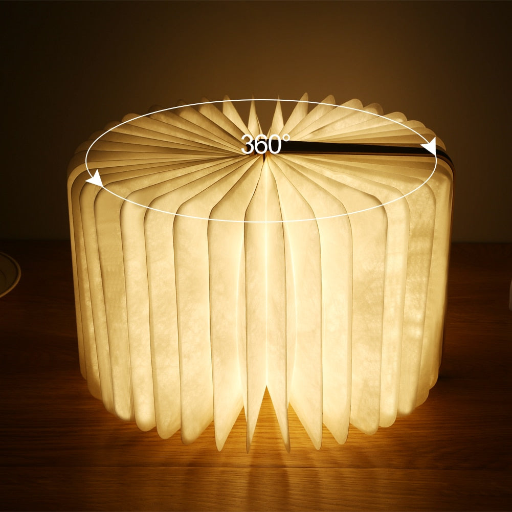 Wooden book lamp Portable USB Rechargeable LED Magnetic 3 color Dimmable Foldable Night Light Desk Lamp Home Decor