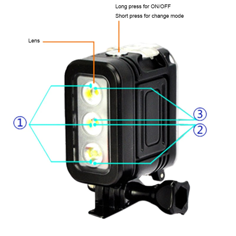 DV400 Diving Light LED Flashlight Outdoor Camera Photography Fill Light Lighting Underwater Video Light Torches