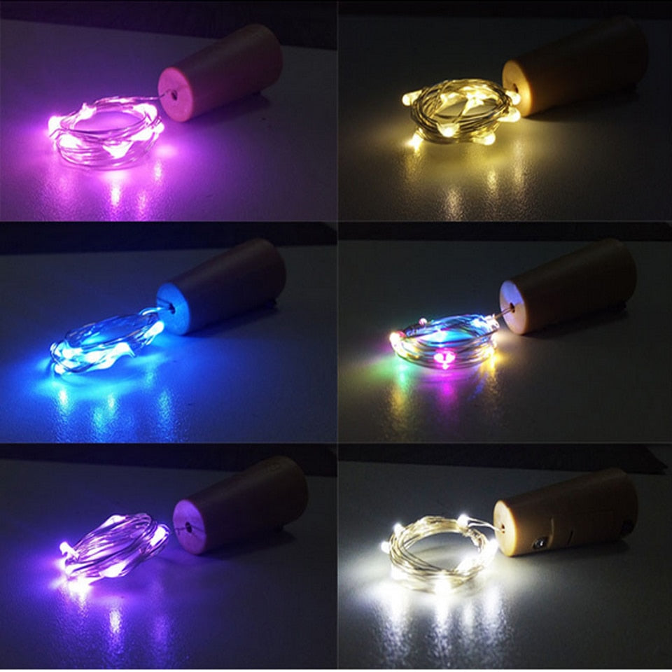 LED Wine Bottle Lights With Cork LED Cork Shape Silver Copper Wire Colorful Fairy Mini String Lights